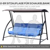 Outsunny kussenset voor veranda schommel 170 cm, stoelkussen, schommelkussen, zijkussen, blauw(m-6)