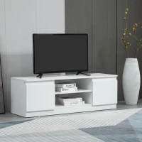 HOMCOM TV lowboard TV tafel TV meubel voor TV's TV dressoir tot 55 inch TV meubel met kastplank wit 120 x 39.5 x 40 cm(m-2)