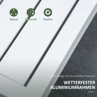 Outsunny 3-delige tuinmeubelset met bijzettafel, balkonmeubelset, bank met kussens, L-vorm, buiten, in aluminium, crèmewit(m-7)
