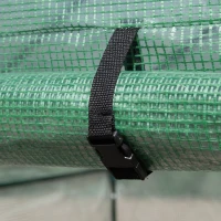 Outsunny foliekas inloopkas met 8 planken tomatenkas koude kozijn met deur groen staal PE kunststof 214 x 143 x 195 cm(m-9)