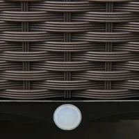 Outsunny verhoogd bed 4-delige plantenbak met drainagegaten rotan look bloembak DIY bruin 40 x 40 x 44 cm(m-8)