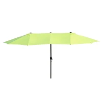Outsunny Dubbele Parasol Tuinparasol Marktparasol Terrasparasol met Handkruk Groen Ovaal 460 x 270 x 240 cm(m-11)
