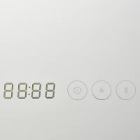 kleankin badkamerspiegel met led-verlichting Bluetooth en tijdweergave badkamerspiegel 6000-6500K wandspiegel touch schakelaar aluminium zilver 80 x 60 cm(m-7)