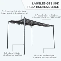 Outsunny Pergola Metaal 297x297cm Met Gebogen Dak voor Garden en Terrace voor Gezins Grijs(m-5)