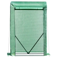 Outsunny Folie Kas Binnenplaats Balkon Mini Draagbare Metalen Frame Warm Tuinhuisje Staal PE Plastic Groen 100x50x150cm(m-11)