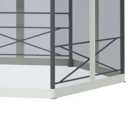 Outsunny Tuinpaviljoen Partytent 4 x 5 m Partytent Weerbestendige waterafstotende tent met zijwanden en tweetraps dak Staal + polyester grijs(m-7)