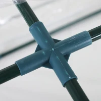 Outsunny Serra da Giardino a Tunnel con 4 Porte Avvolgibili in Acciaio e PVC Trasparente 395x100x80cm(m-8)