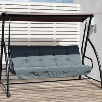 Outsunny kussenset voor verandaschommel 170 cm stoelkussen schommelkussen zitkussen tuinschommel zijkussen donkergrijs(m-2)