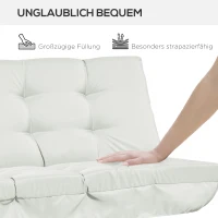 Outsunny kussenset voor veranda schommel 170 cm stoelkussen schommelkussen zijkussen beige(m-7)