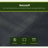 Outsunny tuinschommel ligbed 2 persoons schommelframe buitenschommelbank met zitkussen tekstregel zwart 166 x 140 x 187 cm(m-5)