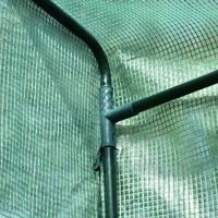 Outsunny Folie Kas Binnenplaats Balkon Mini Draagbare Metalen Frame Warm Tuinhuisje Staal PE Plastic Groen 100x50x150cm(m-9)