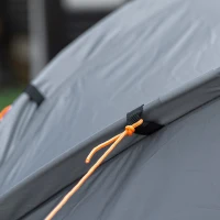 Outsunny campingbed met tent, verhoogd campingbed voor 2 persoon, koepeltent met luchtbed, inclusief draagtas, grijs 200 x 146 x 159 cm(m-9)