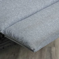 HOMCOM relaxfauteuil met ligfunctie TV fauteuil TV fauteuil fauteuil met zijvak Linnenachtig polyester Grijs 90 x 96 x 98 cm(m-6)