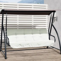 Outsunny kussenset voor veranda schommel 170 cm stoelkussen schommelkussen zijkussen beige(m-2)