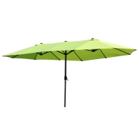 Outsunny Dubbele Parasol Tuinparasol Marktparasol Terrasparasol met Handkruk Groen Ovaal 460 x 270 x 240 cm