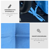 Outsunny kussenset voor veranda schommel 170 cm, stoelkussen, schommelkussen, zijkussen, blauw(m-5)