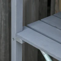 Outsunny planttafel tuintafel bloementafel met metalen werkblad tuinhout grijs 76 x 37 x 89 cm(m-8)