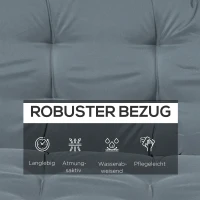 Outsunny kussenset voor verandaschommel 170 cm stoelkussen schommelkussen zitkussen tuinschommel zijkussen donkergrijs(m-4)