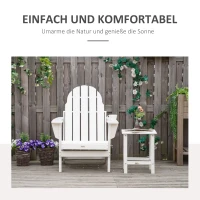 Outsunny Adirondack tuinstoel opvouwbare tuinfauteuil tuinmeubelen balkonstoel wit 75 x 85 x 93 cm(m-4)