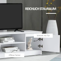 HOMCOM TV lowboard TV tafel TV meubel voor TV's TV dressoir tot 55 inch TV meubel met kastplank wit 120 x 39.5 x 40 cm(m-5)