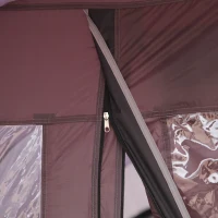 Outsunny campingtent 8 persoons tent tunneltent met voorkamer 4 ramen familietent PU3000mm voor trekking festival glasvezel donkergrijs 580 x 320 x 215 cm(m-9)