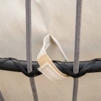 Outsunny hangstoel hangmand met frame hangende schommel hangstoel met kussenmand opvouwbaar metaal zwart + crème wit 101 x 101 x 188 cm(m-9)