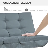 Outsunny kussenset voor verandaschommel 170 cm stoelkussen schommelkussen zitkussen tuinschommel zijkussen donkergrijs(m-7)