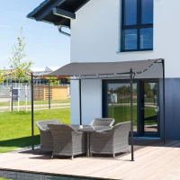 Outsunny Pergola Metaal 297x297cm Met Gebogen Dak voor Garden en Terrace voor Gezins Grijs(m-11)