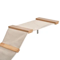 PawHut 4st. Klimmuur voor katten Kattenklimwand met krabpaal Kattentrap Kattenmeubel Hangmat Lichtbruin sisal acryl grenen(m-8)