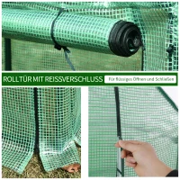 Outsunny Folie Kas Binnenplaats Balkon Mini Draagbare Metalen Frame Warm Tuinhuisje Staal PE Plastic Groen 100x50x150cm(m-6)