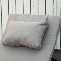 Outsunny ligbed 2-in-1 poly rotan ligbed rotan ligbed tuinmeubel ligbed met stoffering 5 niveaus verstelbaar opvouwbaar lichtgrijs 200 x 60 x 40 cm(m-9)