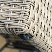 Outsunny 3-delige Polyrattan tuinmeubelset, tuinset, tuinset, loungeset, loungeset, loungemeubel met bijzettafel, aluminium kussens, lichtgrijs en beige(m-9)