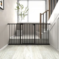 PawHut Hondenhek voor Kleine, Grote en Medium Hondendoorgang, Praktisch voor Vaste Bevestiging, voor Dierenliefhebbers, Zwart(m-10)