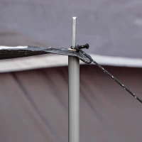 Outsunny campingtent 8 persoons tent tunneltent met voorkamer 4 ramen familietent PU3000mm voor trekking festival glasvezel donkergrijs 580 x 320 x 215 cm(m-8)