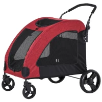 PawHut Passeggino per Cani di Taglia Medio-Grande Rosso(m-11)