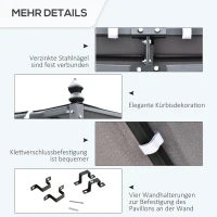 Outsunny Pergola Metaal 297x297cm Met Gebogen Dak voor Garden en Terrace voor Gezins Grijs(m-6)