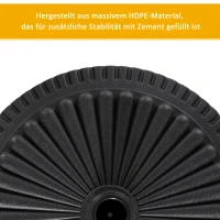 Outsunny parasolstandaard 15 kg parasolstandaard voor parasol ronde parasolstokken 35-48 mm parasolvoet voor tuinterras balkon cement Ø49 cm zwart(m-5)