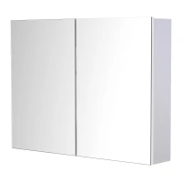 Homcom Armadietto Pensile da Bagno con Specchiera e 3 Ripiani in MDF Bianco 80 x 60 x 15cm(m-10)