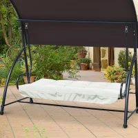 Outsunny kussenset voor veranda schommel 170 cm stoelkussen schommelkussen zijkussen beige(m-10)