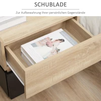 HOMCOM nachtkastje met lade nachtkastje stapelbare ladekast slaapkamer nachtkastje spaanplaat zwart + naturel 50 x 40 x 47,5 cm(m-4)