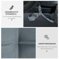 Outsunny kussenset voor verandaschommel 170 cm stoelkussen schommelkussen zitkussen tuinschommel zijkussen donkergrijs(m-5)