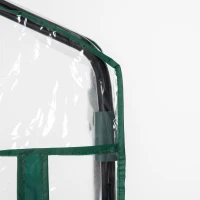 Outsunny foliekas minikas met 5 planken voor het kweken van bloemen of groenten serre transparant+groen staal kunststof 69 x 49 x 193 cm(m-8)