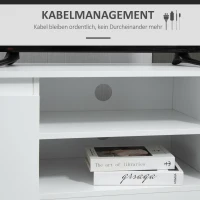 HOMCOM TV lowboard TV tafel TV meubel voor TV's TV dressoir tot 55 inch TV meubel met kastplank wit 120 x 39.5 x 40 cm(m-6)