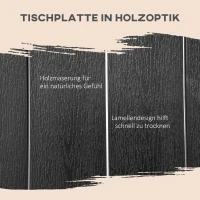 Outsunny opvouwbare zitgroep 7 stuks. Balkonset balkonmeubel 1 tafel + 6 stoelen tuinmeubelset zitset aluminium gaas zwart(m-7)