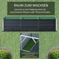 Outsunny verhoogd bed van staal tuinbed plantenbak bloembak bloempot met handschoenen donkergrijs 183 x 47 x 40 cm(m-4)