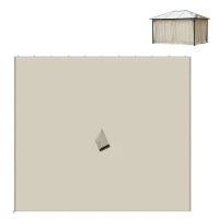 Outsunny Zijpanelen voor 3x3m Tuinhuisje, Polyester Privacy Panelen voor Tuinwoning Partytent, Beige(m-12)