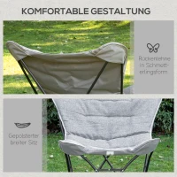 Outsunny campingstoel, draagbaar, opvouwbaar, tuinstoel, regisseursstoel, klapstoel, modern design voor outdoor picknicks, max. Belasting 120 kg Lichtgrijs 88 x 74 x 84 cm(m-6)