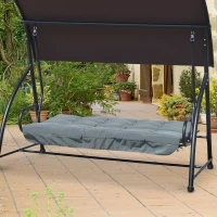 Outsunny kussenset voor verandaschommel 170 cm stoelkussen schommelkussen zitkussen tuinschommel zijkussen donkergrijs(m-10)