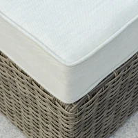 Outsunny 3-delige Polyrattan tuinmeubelset, tuinset, tuinset, loungeset, loungeset, loungemeubel met bijzettafel, aluminium kussens, lichtgrijs en beige(m-8)