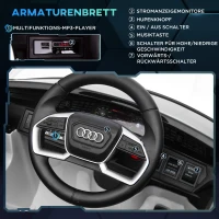 HOMCOM kindervoertuig elektrische auto 3 snelheden auto speelgoed elektrische kinderauto met afstandsbediening banden muziek (MP3/USB/TF) voor kinderen vanaf 3 jaar kunststof metaal wit(m-5)